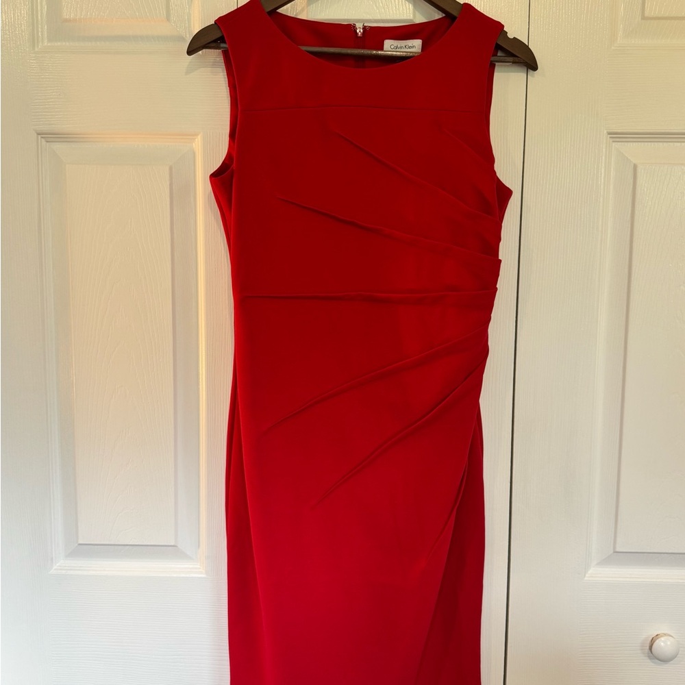 Calvin Klein Vibrant Red Midi Dress